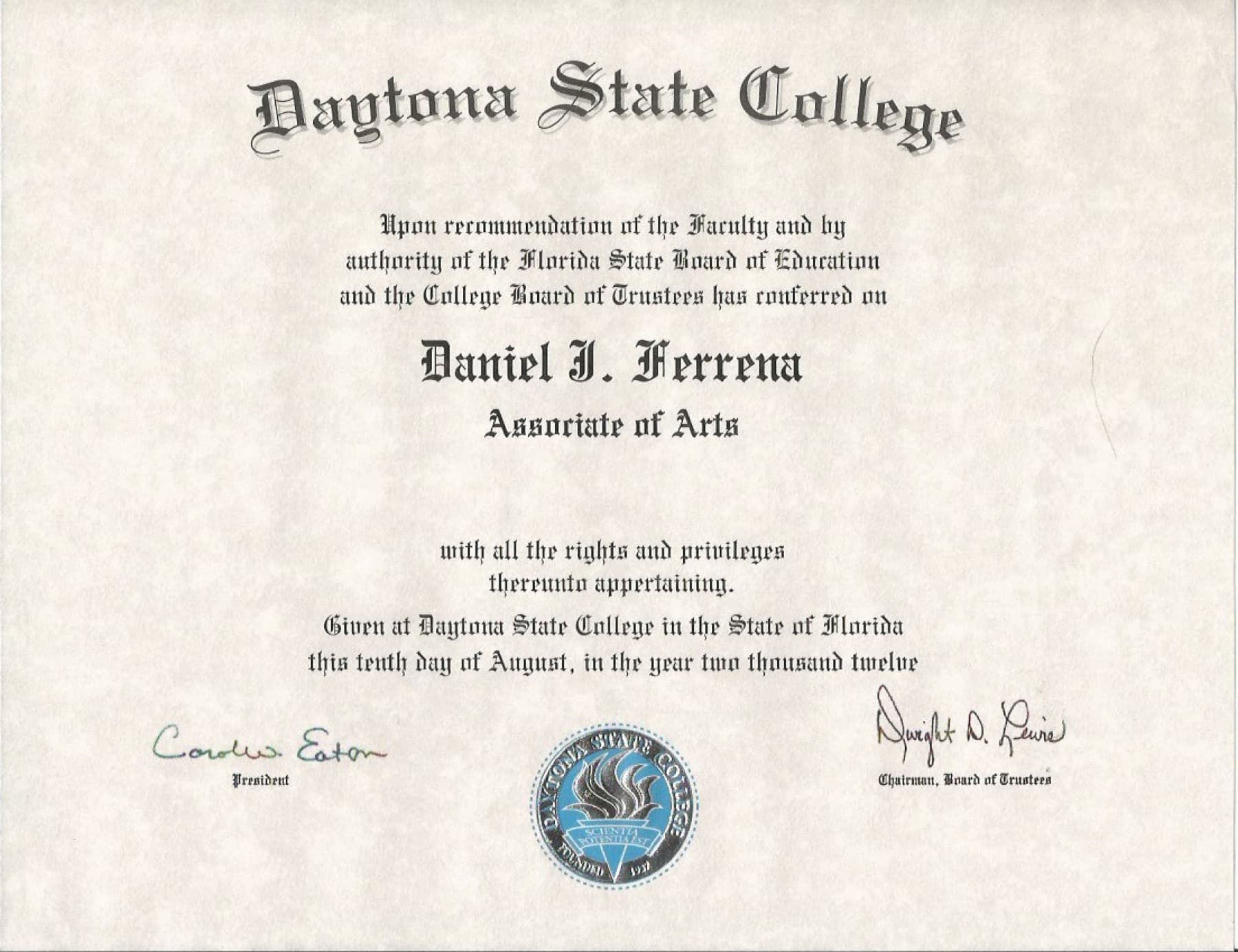 Associate of Arts degree